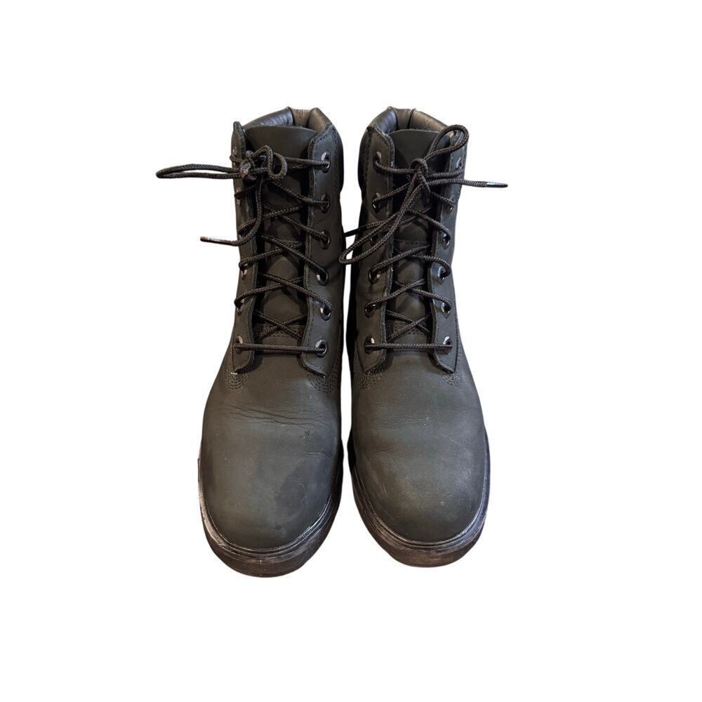 Classic Black Leather Lace-Up Ankle Boots